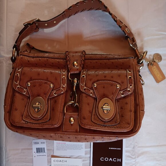 Authentic  Coach Ostrch Handbag - Picture 1 of 14